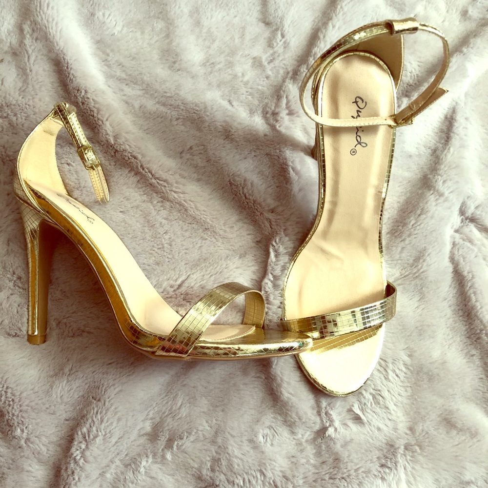 Gold prom heels